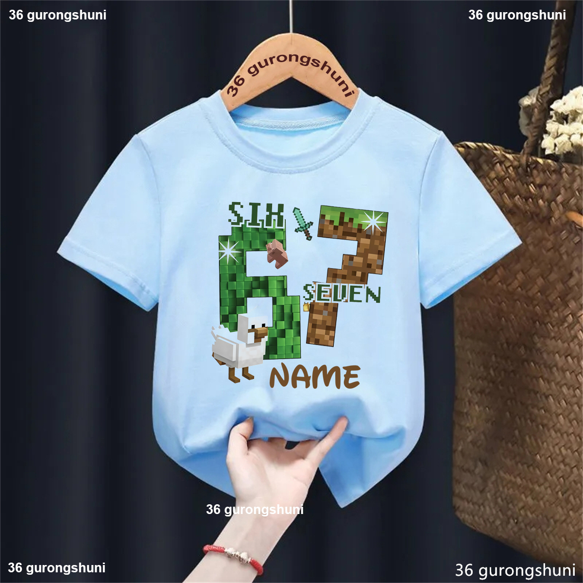Hot Sale Custom Name Italian Brainrot 67 Meme Printed T Shirt Girls/Boys Kawaii Kids Clothes Summer Short Sleeve Shirt Solid T-Shirt - 3