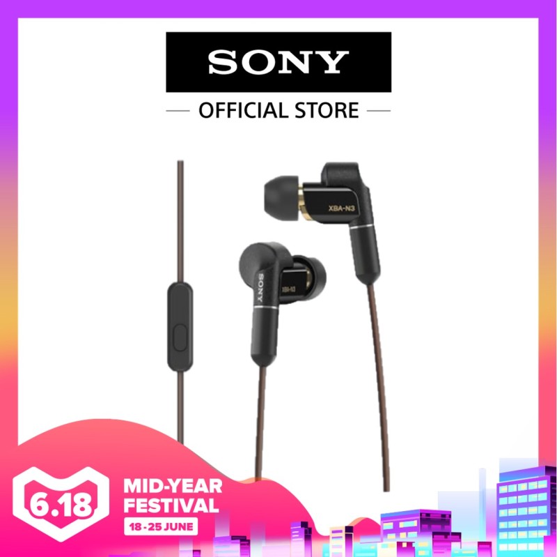 Sony Singapore XBA-N3AP/ XBAN3AP Balanced Armature In-ear Headphones (Black) Singapore