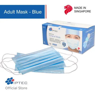 [Made in Singapore] IPTEC Adult Mask I 3 Ply High Quality Surgical Mask I BFE 99% I PFE 98% I TYPE IIR EN14683 I ASTM LEVEL 3 I Medical Grade CE I Disposable 50pcs and 10pcs