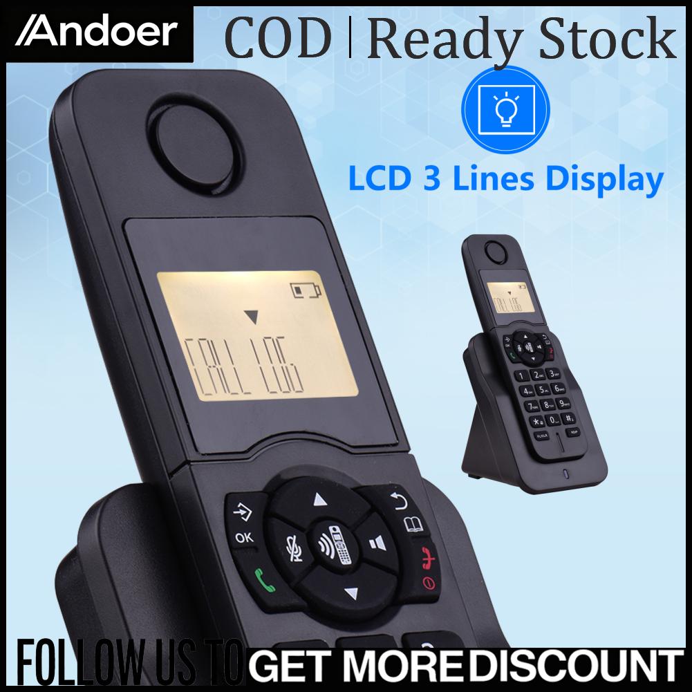 Andoer HUIOP Home Phone Expandable Phone Telephone with LCD Display Caller ID 50 Phone Book Memories Hands-Free Calls Conference Call 16 Languages Support 5 Handsets Connection for Office Business Home Giá 602,000 Đồng*Miễn phí vận chuyển