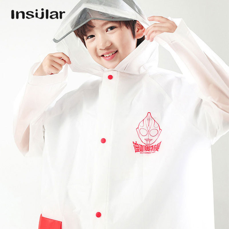 LS เสื้อกันฝนเด็ก Deca Ultraman เสื้อกันฝนการ์ตูนใสสำหรับเด็กชายและเด็กหญิงมีแถบสะท้อนแสงและปีกกว้าง ราคา 220 บาท*ส่งฟรี