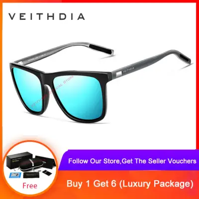 VEITHDIA Unisex Retro Aluminum+TR90 Sunglasses Polarized Eyewear Accessories Sun Glasses Men/Women 6108