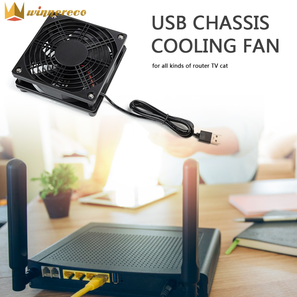 Computer Cooling Fan 5V USB Wireless Router Cooler Silent Mute Fan for PC and ราคา 178 บาท*ส่งฟรี