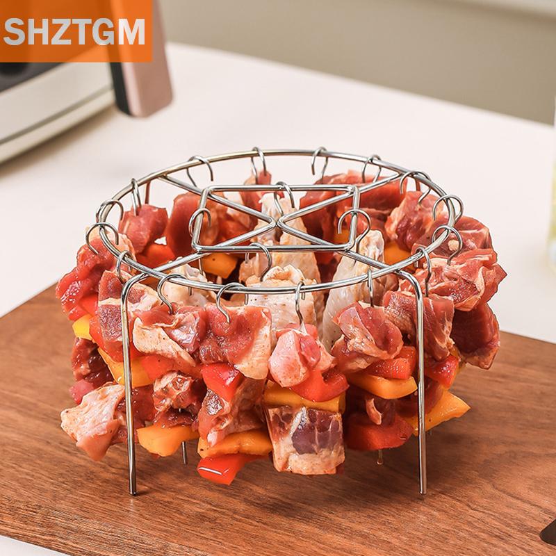 [COD] SHZTGM หม้อทอดไร้น้ำมันสแตนเลสหลายพินแนวตั้งขาเสียบบาร์บีคิวอุปกรณ์ทอดอากาศสำหรับย่างเครื่องมือในครัว ราคา 62 บาท*ส่งฟรี