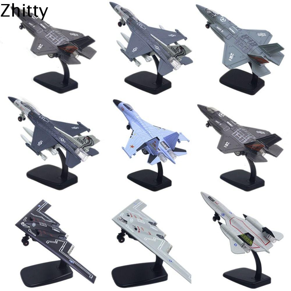 ZHITTY Kéo lùi  đi Đồ chơi máy bay chiến đấu Với âm thanh nhẹ Đúc khuôn Mô hình máy bay aviao Đồ trang trí bánh Mô phỏng Đồ chơi máy bay phản lực Quà Tặng bé trai