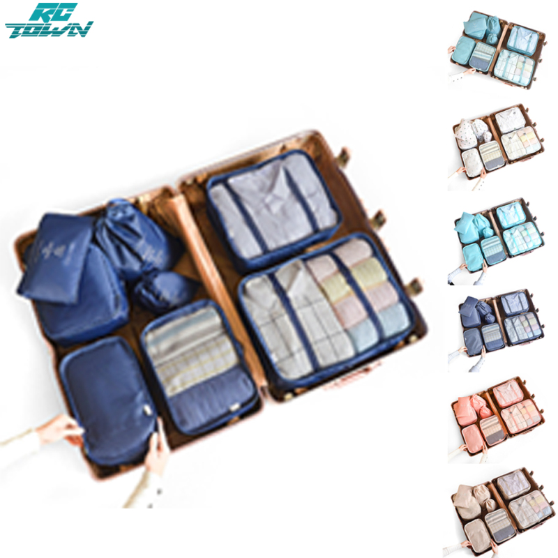 8Pcs Luggage Storage Bags Large Capacity Travel Organizer Bag Pouch For Packing Clothes Underwear Cosmetic ราคา 242 บาท*ส่งฟรี