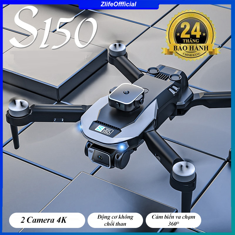 Flycam S150 Tích Hợp Cảm Biến Chống Va Chạm 360° - Máy Bay Điều Khiển Từ Xa Có Camera Kép 4K, Động Cơ Không Chổi Than