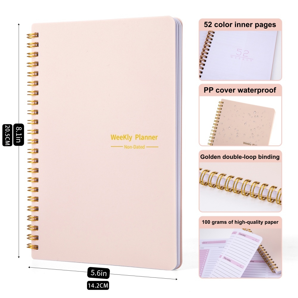 YILQQPER A5 Agenda Planner Notebook Diary Weekly Planner Goal Habit Schedules Journal Notebooks For School Stationery Office
