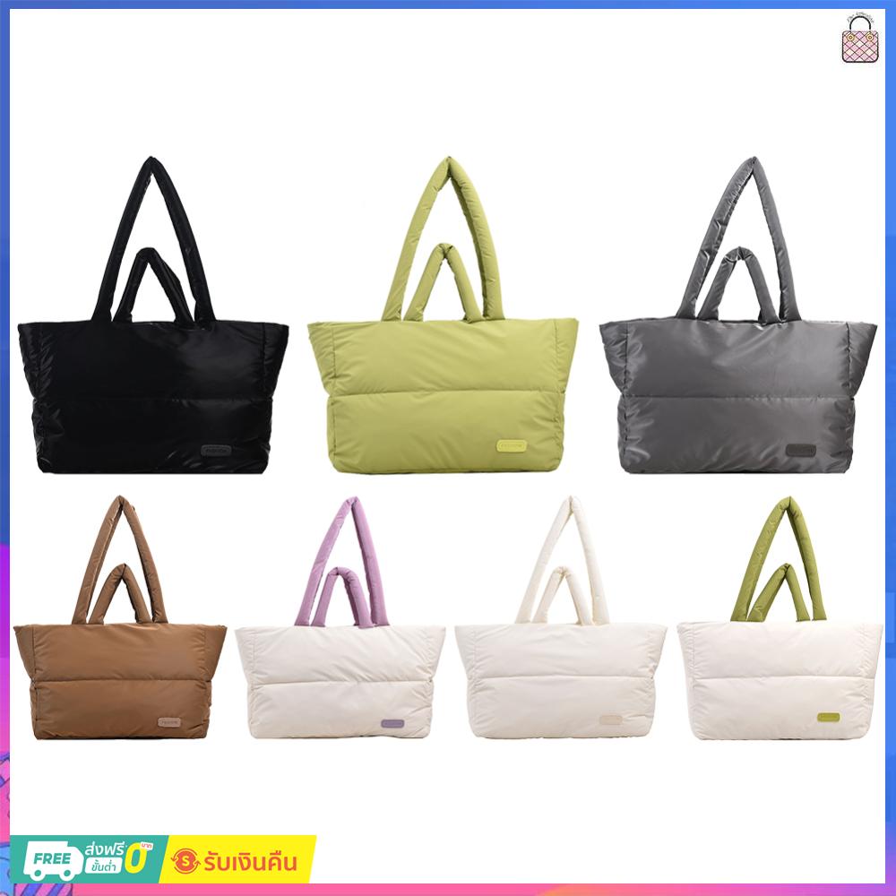 8TH Women Padded Shoulder Bag Soft Quilted Puffy Handbag Versatile Top Handle Bag Large Capacity Casual Pillow Shopper Bag