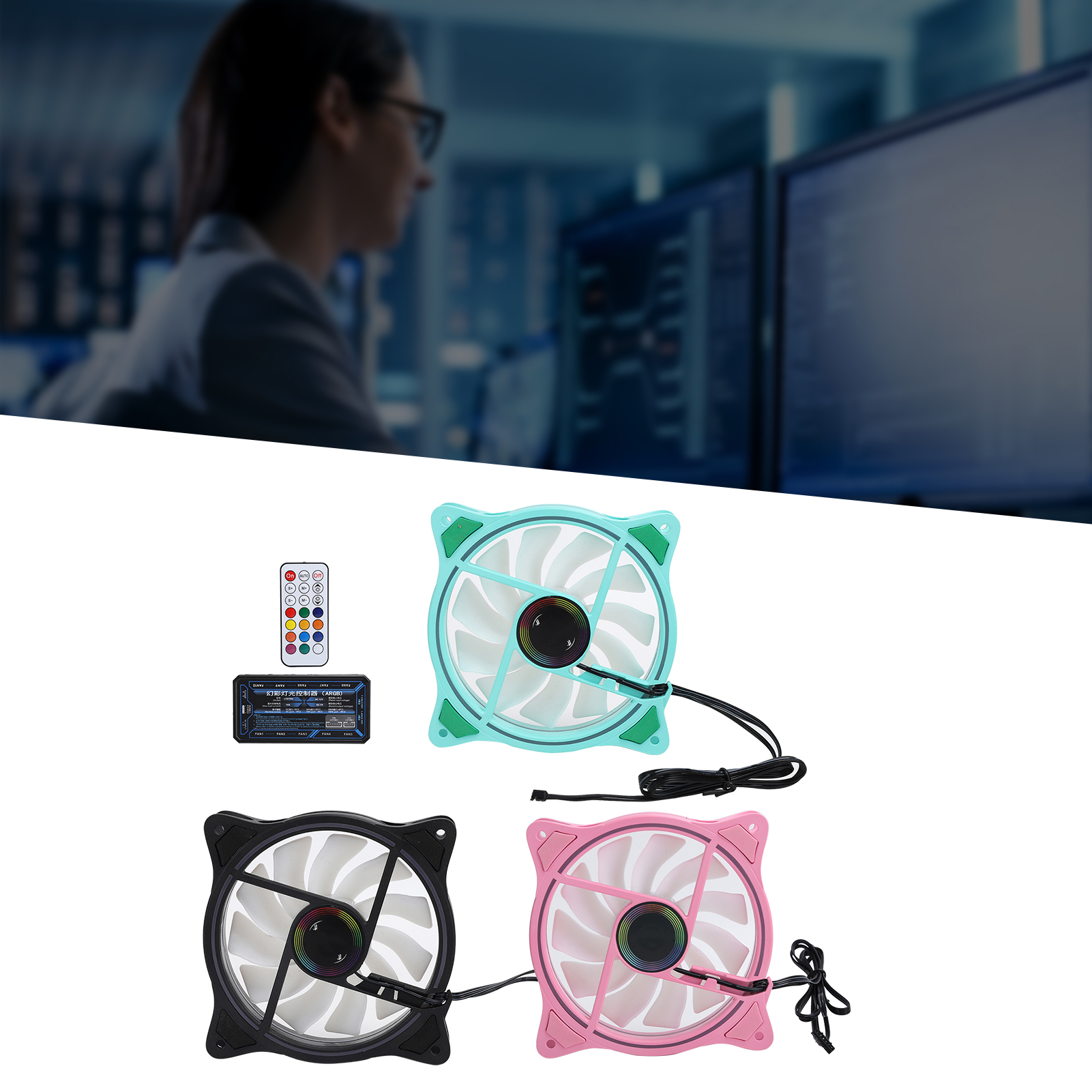 Garosa 3 Quạt Làm Mát Bộ Điều Khiển ARGB 11 Cánh Quạt Máy Tính Im Lặng Làm Mát Không Khí 1200 Vòng/phút 12V Giá 383,000 Đồng*Miễn phí vận chuyển
