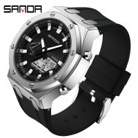 Sanda New Octagonal Oak Multi functional Men Popular Electronic Waterproof Watch SD3309-19