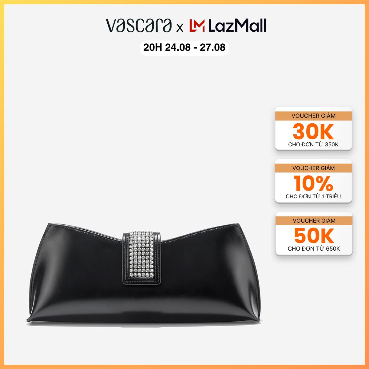 Vascara clutch cầm tay nhấn khóa đính đá - clu 0126