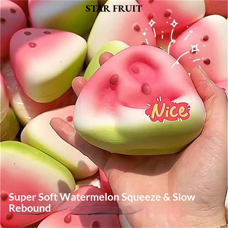 STAR FRUIT Summer Watermelon Squishy Toy Soft Slow Rebound Stress Relief Fun ราคา 20 บาท*ส่งฟรี