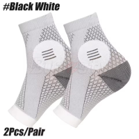 Buzesty Ankle Compression Socks Support Sleeve – (1 Pair) Foot Brace for Plantar Fasciitis Relief Achilles Tendonitis Arthritis Sprained Ankle Wrap for Men or Women