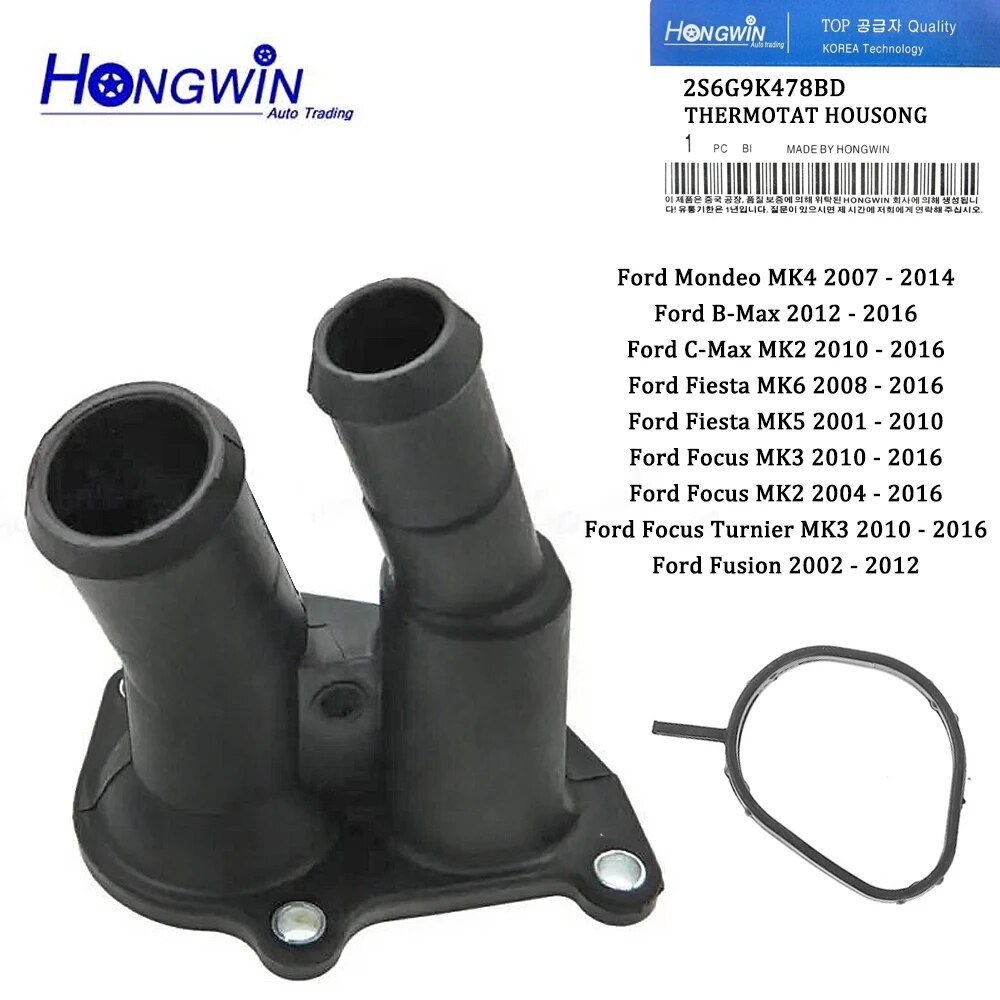【Prime deal】 For Ford Fiesta Mk5 6 Focus Mk3 2 C-Max Mk2 Mondeo Mk4 Fusion Thermostat Housing 2s6g9k478bd 2s6g-9k478-Bd 2s6g9k478bc 1707050