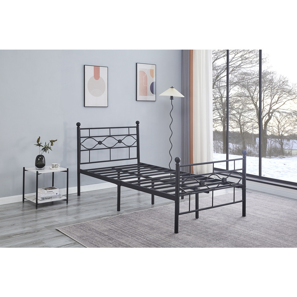 Global House TRUFFLE เตียงนอนเหล็ก รุ่น HILTON-01 ขนาด 3.5 ฟุต สีดำ รับประกันของเเท้ ราคา 3,790 บาท*ส่งฟรี