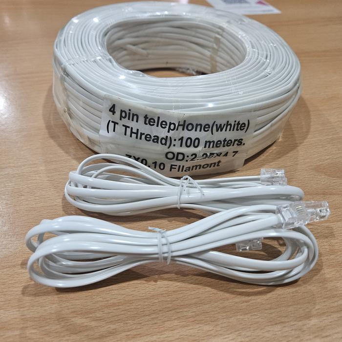 PROMO KABEL LINE TELEPON KABEL ROSET + RJ11 UK 15MTR/20MTR/25MTR/30MTR/40MTR - majuterus02 Harga 97,500 rupiah*Gratis Ongkir