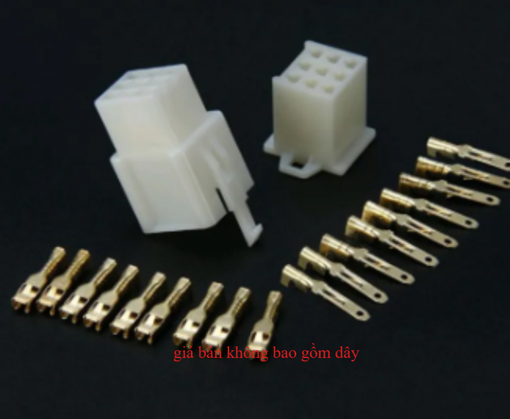 Combo 5 Jack kết nối dây điện 9P loại 2.8mm dành cho ô tô xe máy cao cấp