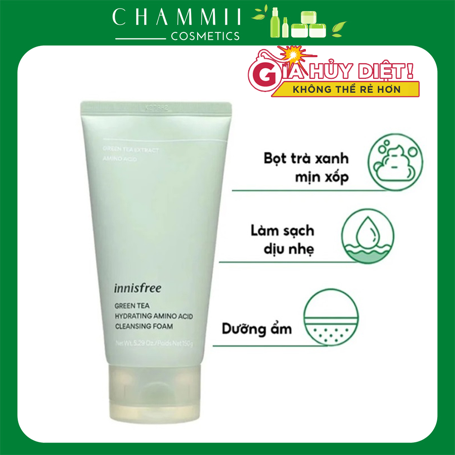 Sữa Rửa Mặt Trà Xanh Innisfree Hàn Quốc 150ml Giúp dưỡng ẩm làm sạch da