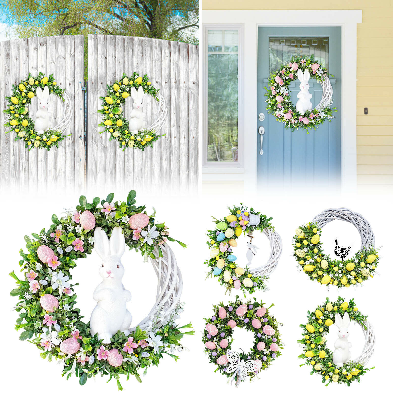 Easter Bunny Garland Home Wreath Decoration Easter Decor Props