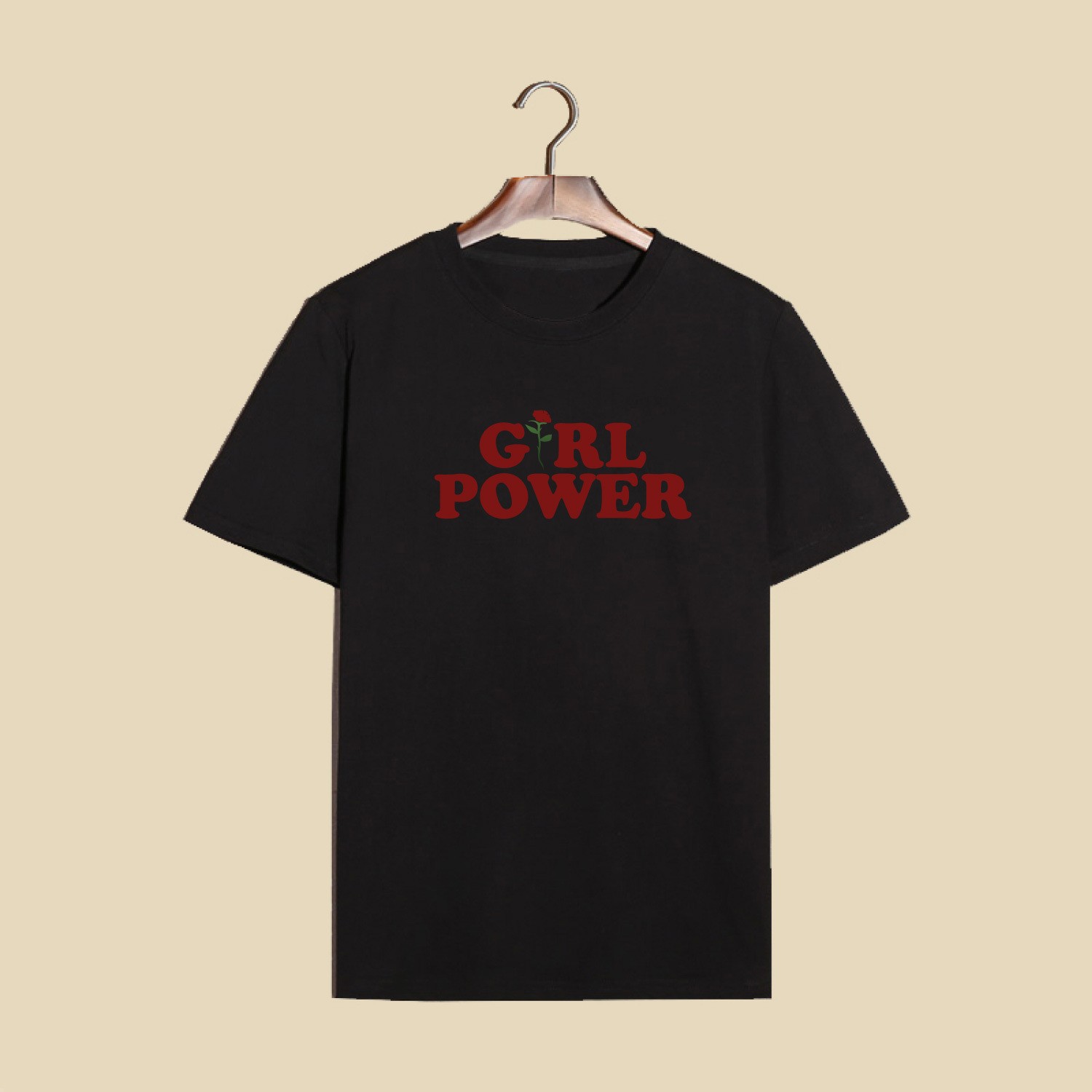 2025 Năm Mới Cotton Cổ Tròn Tay Ngắn T Áo Thun GRLPOWER   Chữ Cái In Hoa   Ngoại Thương Tay Ngắn T Áo Sơ Mi Nữ Phong Cách Hàn Quốc Thời Trang Giản Dị Lễ Hộ