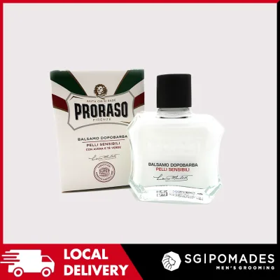 Proraso White Aftershave Balm 100ml (Alcohol Free) - For Sensitive Skin (Green Tea & Oat)-SGPOMADES