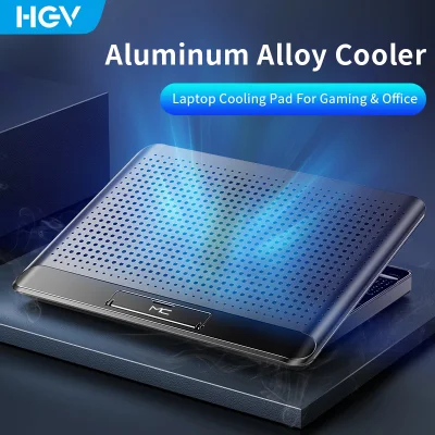 HGV Aluminum Alloy Laptop Cooler Adjustable Laptop Cooling Pad Notebook Gaming Cooler Stand Dual USB Ports for 12-17inch Laptop