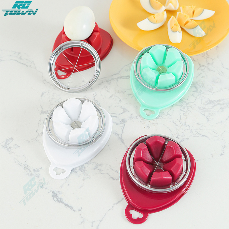 Multifunctional Fancy Egg Cutter, 3-in-1 Kitchen Boiled Egg Slicer Sectione Mold, Quality Flower Edges Gadgets Egg Cutter Tools ราคา 22 บาท*ส่งฟรี