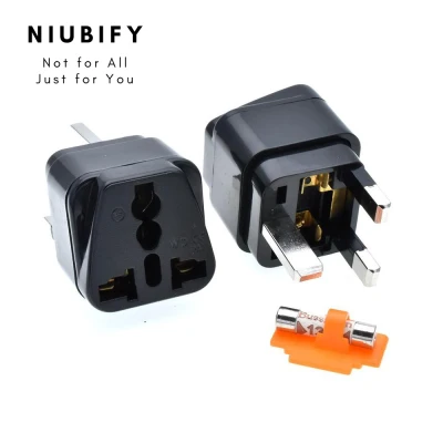 Niubify Universal To UK SG 3 Pin Plug Travel Adaptor With Fuse* Adapter Power Converters Universal USA EU CHINA ASIA AUSTRALIA To UK With Fuse WD-7F