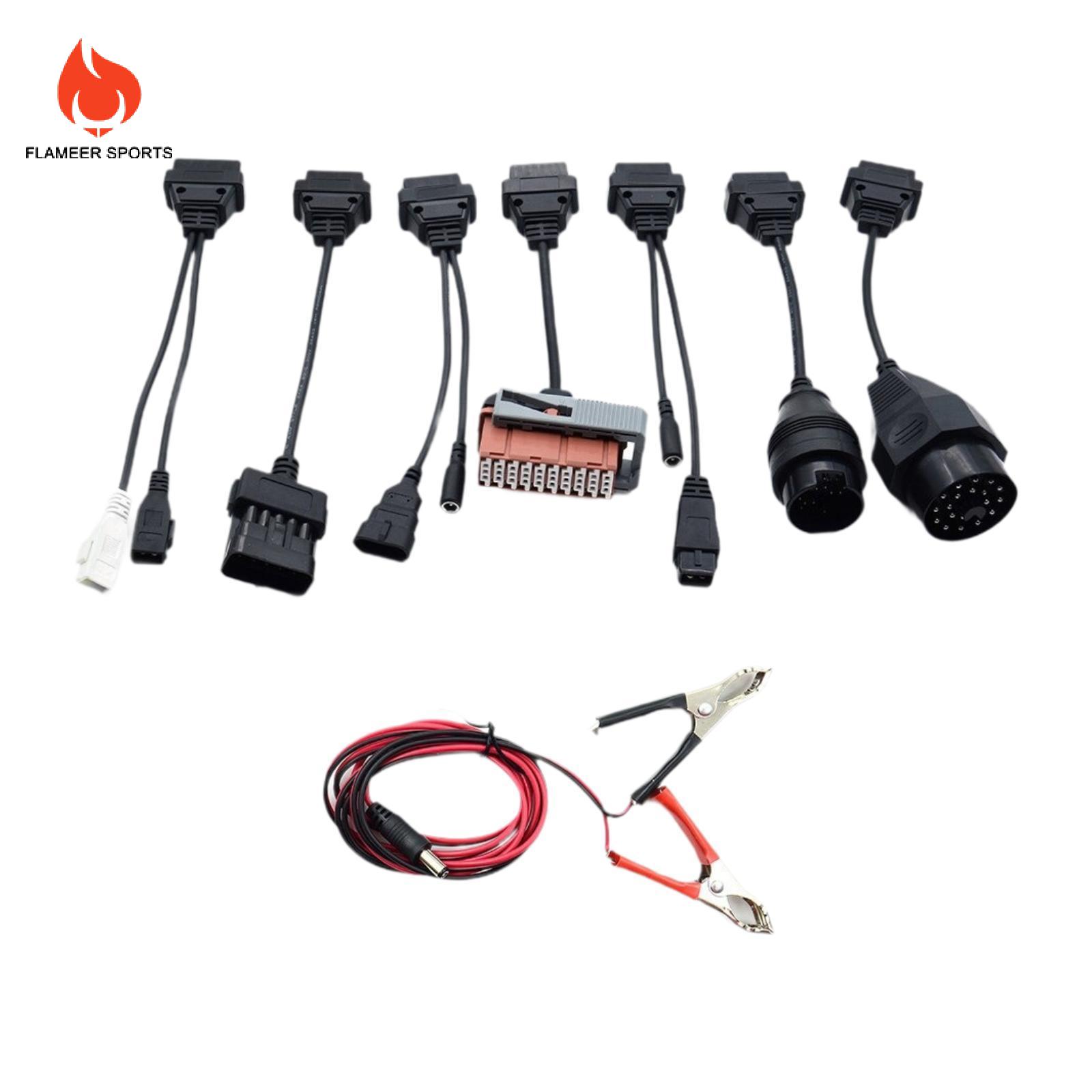 Flameer 8x dây nguồn Kit Cáp chẩn đoán bộ phận xe chẩn đoán Adapter chuyển đổi thực tế hiệu suất cao cáp xe trọn bộ