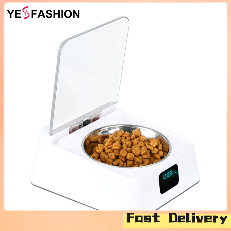 Yesfashion Intelligent Automatic Cat Feeder, Automatic Pet Feeder Bowl With USB Charging Induction Switch Cover, Infrared Sensor Cat Feeder With Led Screen ราคา 824 บาท*ส่งฟรี