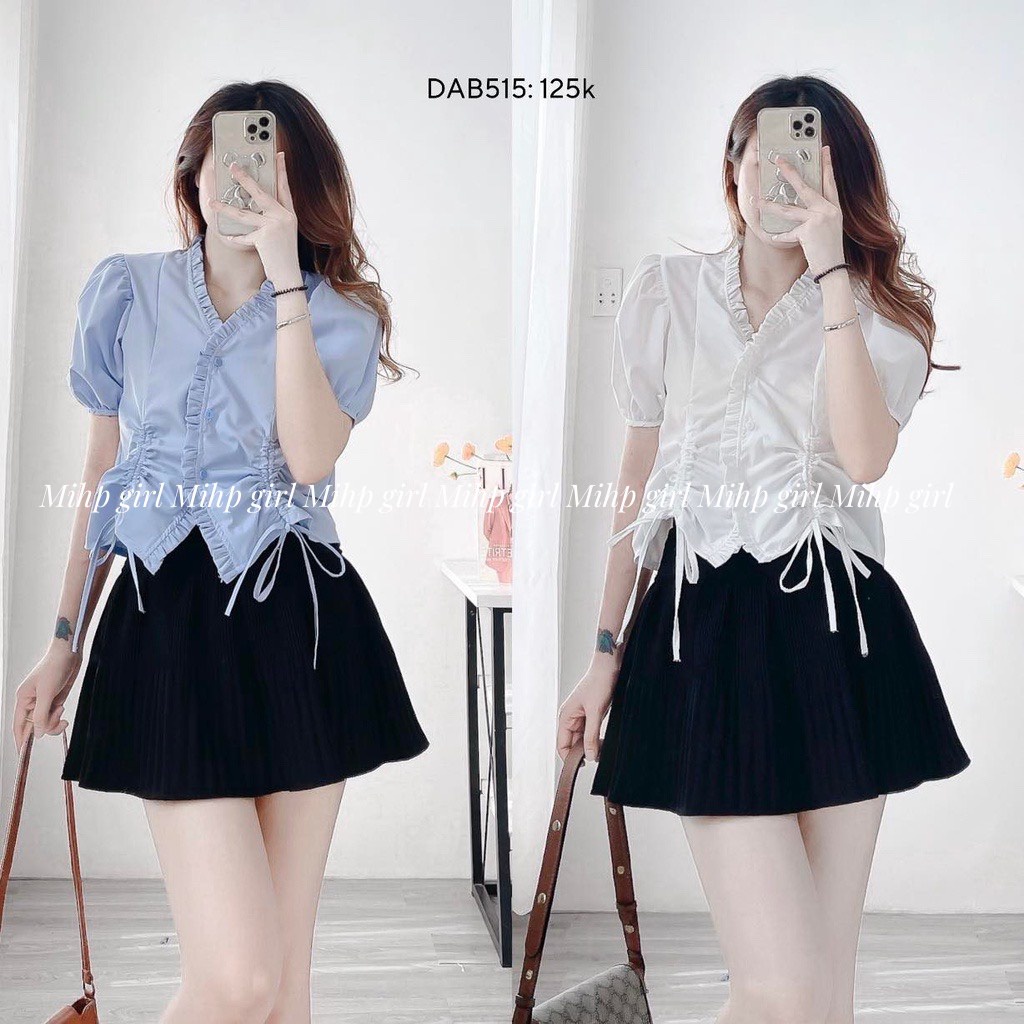 Áo sơ mi rút dây 2 bên vải đũi hàn
