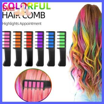 Diler có thể giặt Phấn Nhuộm Tóc Lược tạm thời dùng một lần tóc thuốc nhuộm làm nổi bật sọc màu 6 màu sắc thuốc nhuộm tóc đánh dấu nữ Phụ nữ
