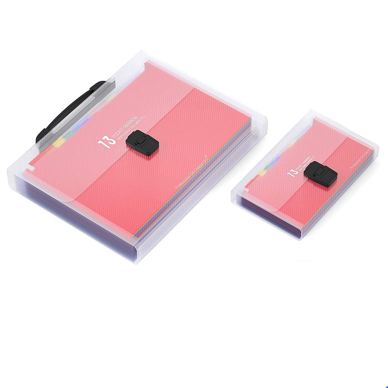 Expanding File Folder 13 Pockets Multi-Colour Plastic Accordion Wallet Folders A4/A6 Letter Size Holder File Organizer