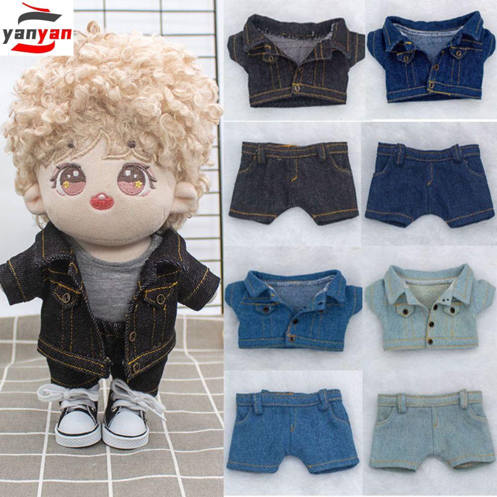 YANYAN 4 màu Quần áo búp bê cotton Trang phục thường ngày Áo khoác búp bê Quần jean thời trang Búp bê cotton 10cm
