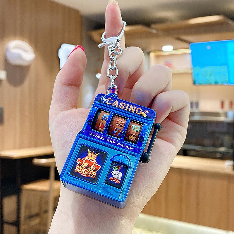 Jcika 1 3 5PCS may mắn jackpot Retro trò chơi máy xách tay mini trái cây Khe Máy Keychain Mặt dây chuyền người lớn túi quà tặng trang trí - 7