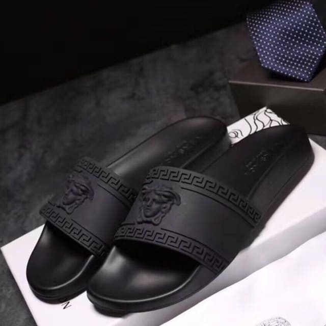 HÀNG CAO CẤP Dép lê nam, dép versace nam quai ngang màu đen siêu bền size