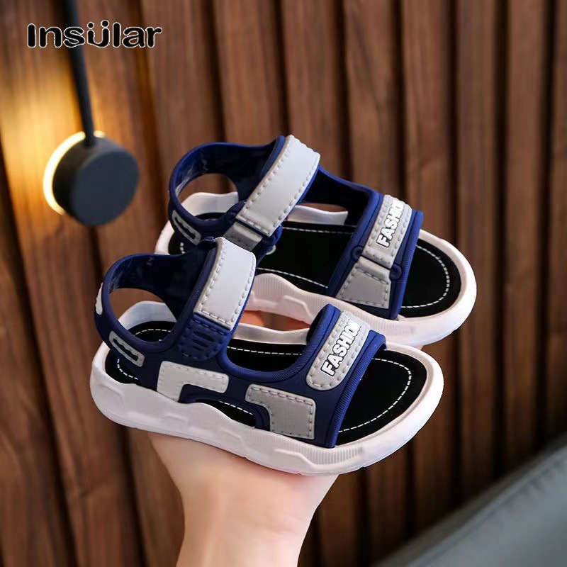 YAZHOULONG Children's girls' sandals Korean style soft sole anti-slip Boys' beach sandals for middle and primary school students ราคา 139 บาท*ส่งฟรี