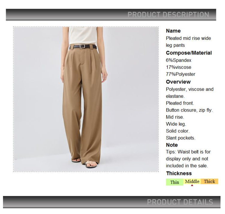 Giordano Women Pleated mid rise wide leg pants Free Shipping 05415064