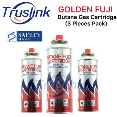 [SG Seller]Truslink Golden Fuji Gas Cartridge 3 IN 1 Pack Singapore Product Safety Mark Approved Butane Fuel Cartridge Butane Gas 3 X 250g/250ml