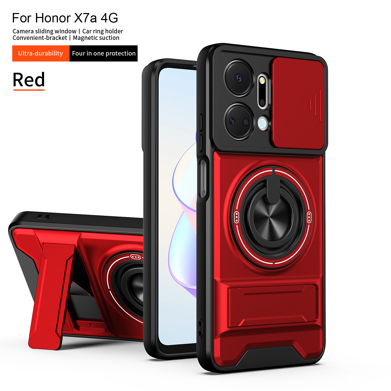 For Honor X7a Case Honor X7a Cover Honor X7A Cases Magsafe Magnetic Fold Holder Military Armor Camera Protection Cover - Image 3