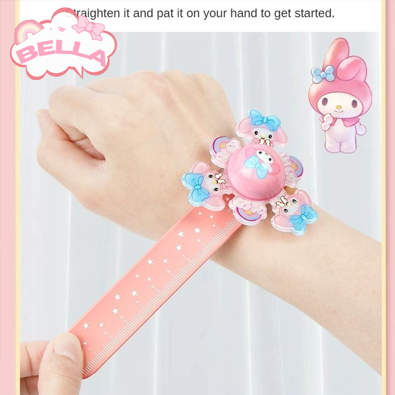 Bella Toys Children's pop circle Glowing rotation silicone bracelet Sanrio Toys Cartoon Cute Kuromi patting the circle