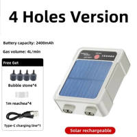 Solar Air Pump Fish Tank Oxygenator USB Rechargeable Quiet Portable Aerator Bait Bucket Pond Outdoor Fishing Emergency Backup