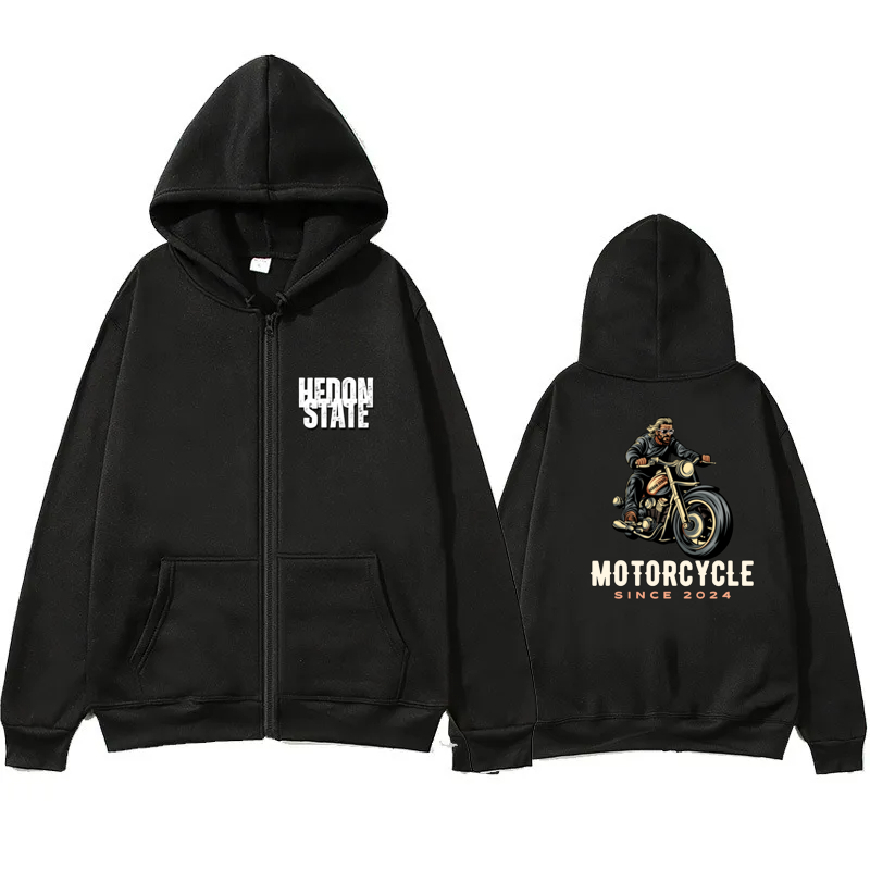 Hedon state-jacket zipper motorsycle cotton fleece navy blue Pria Wanita Harga  77,500 Ringgit*Penghantaran Percuma
