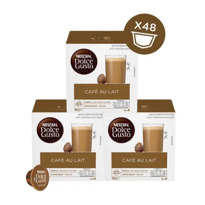 [3 Boxes] Nescafe Dolce Gusto Café Au Lait White Coffee Capsules 16 Servings