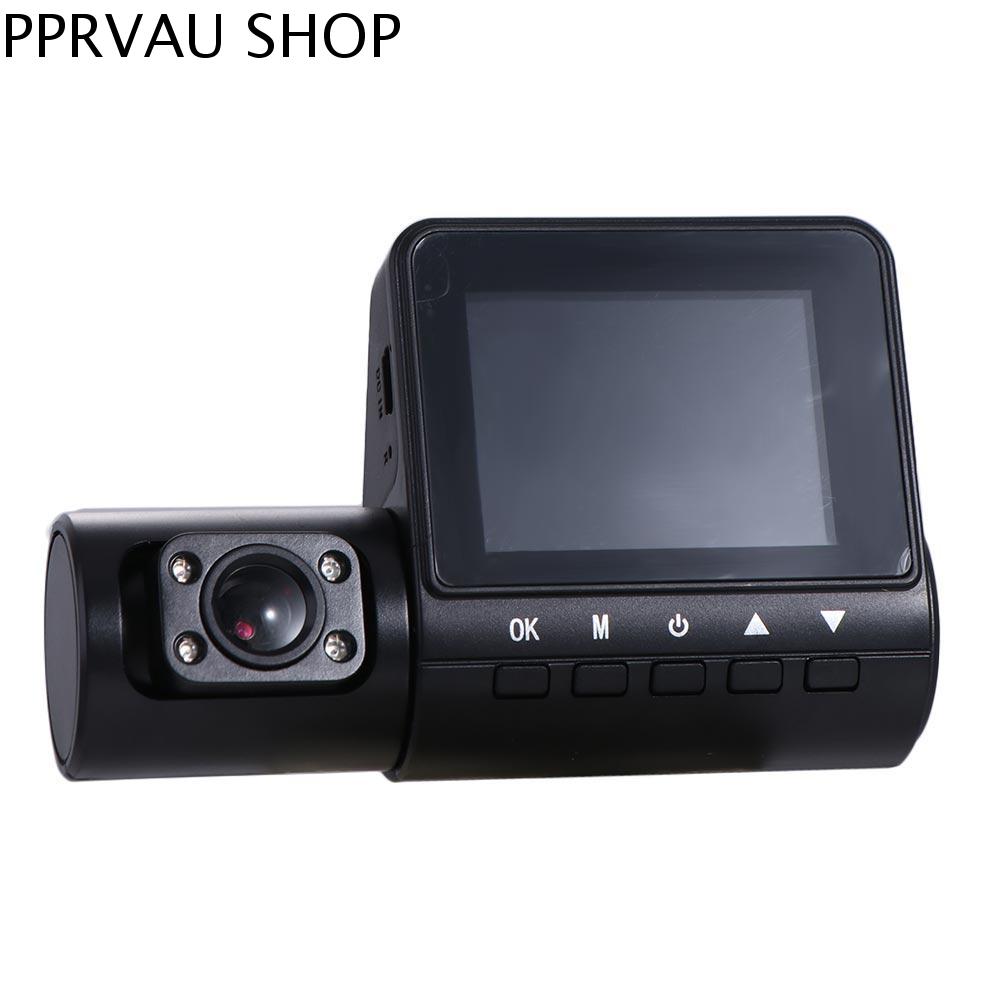 PPRVAU 3-len Camera hành trình mini 3 kênh cho xe hơi HD 1080P 2 inch Máy Quay Video Xe Hơi 3 Camera