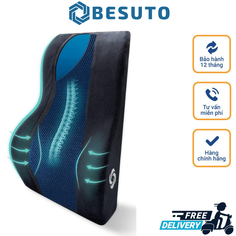 Gối Tựa Lưng Samsonite Cooling Gel, Gối Mát Xa, Giúp Giảm Đau Mỏi Lưng Hiệu Quả, Giúp Chống Các Vấn Đề Xương Khớp, Phù Hợp Cho Xe Ô Tô Và Văn Phòng, Nhập Đức, BH 12 Tháng