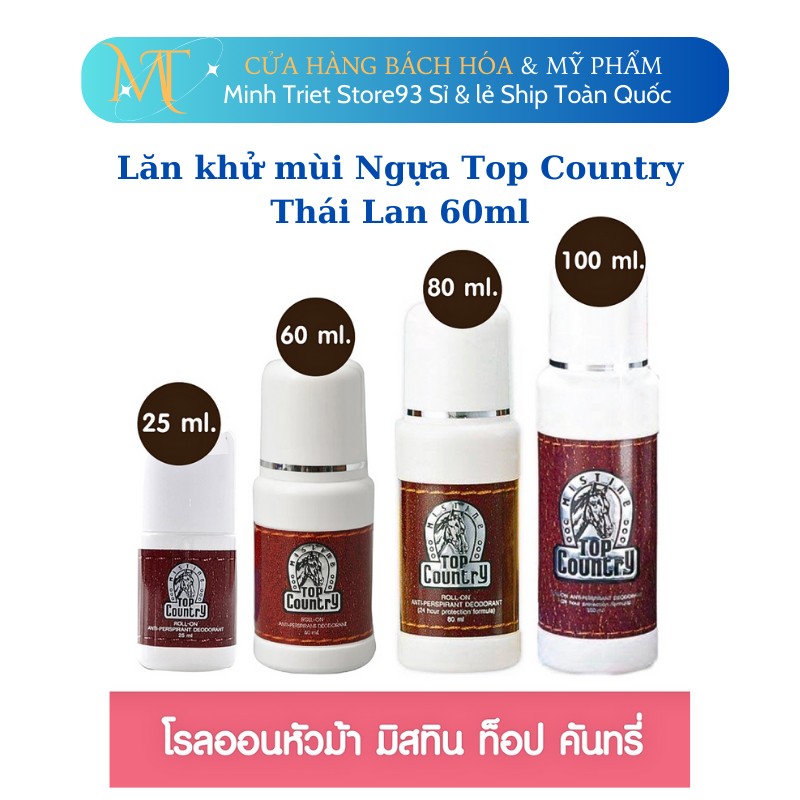 Lăn khử mùi Ngựa Top Country Thái Lan 60ml 100ml