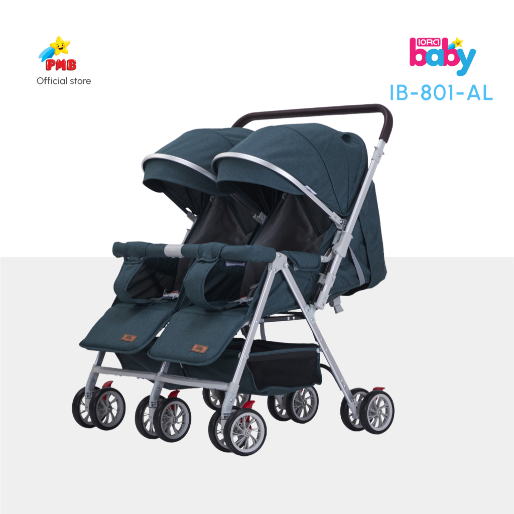 Baby Stroller Iora Baby IB801-AL – PMB Toys | baby stroller kembar | stroller bayi kembar | stroller anak kembar | baby stroller twins | stroller lipat | kado lahiran | kado newborn | kado baby twins | kado bayi kembar