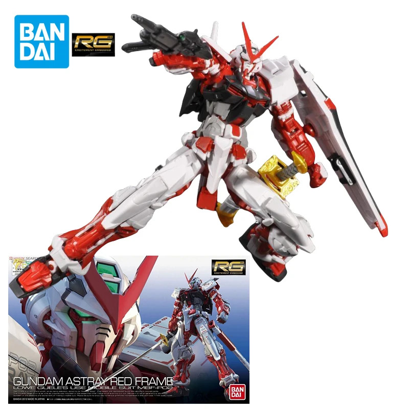 BANDAI RG 1/144 scale MBF-P02 Gundam Astray Red Frame Action Figures Mobile Suit Gunpla Plastic Mode